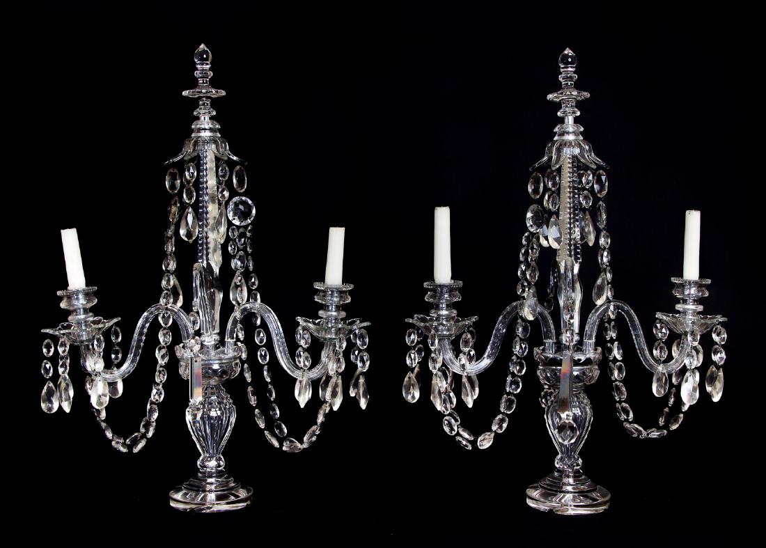 Pair of Georgian Style Crystal Candelabra (1 of 9)