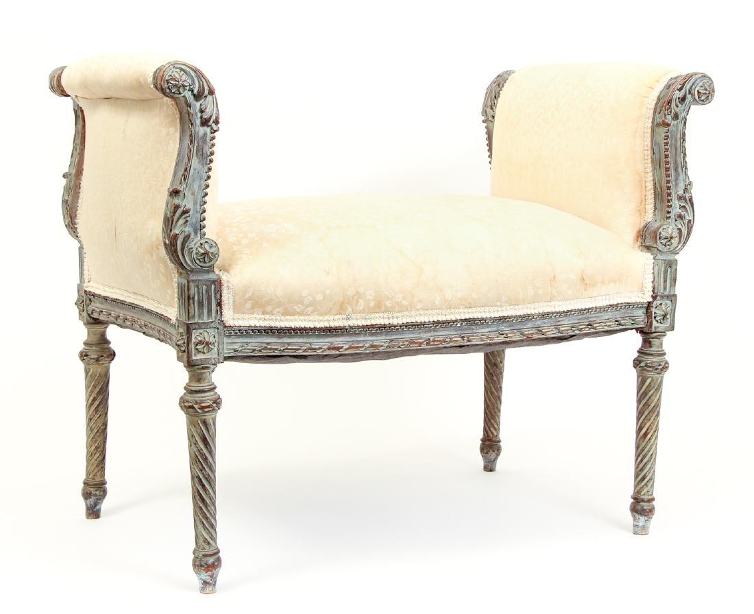Louis XVI Style Painted Bench (1 of 11)
