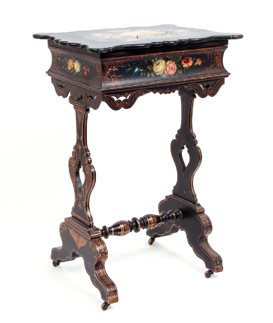 Victorian Papier Mache Lady's Work Table (1 of 14)