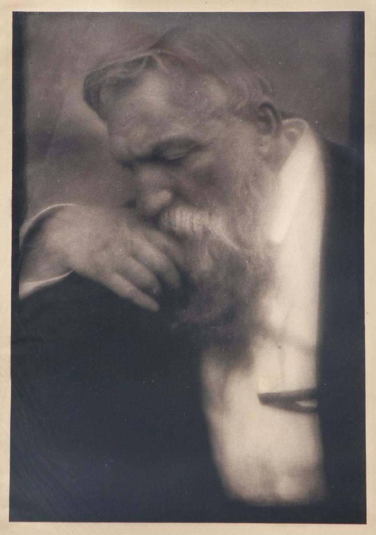 EDWARD STEICHEN Camera Work photogravure Auguste Rodin: Steichen, Edward Jean (American, born Luxembourg, 1879-1973), Auguste Rodin (from Camera Work 34/35), 1911, photogravure on tissue, unsigned, image: 9.5"h x 6.5"w, sheet: 11"h x 8"w framed in a metal