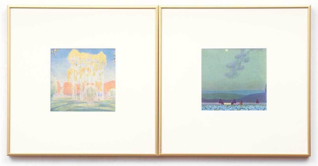 2 Edward Steichen 3 color halftones from Camera Work: Steichen, Edward, (American, 1879-1973) , Autumnal Afternoon – The Poplars, Voulangis and Hydrangea Terrace, Chateaux Ledoux , 1913, 3 color Halftones from Camera Work XLII/XLIII, printed by Manhatt