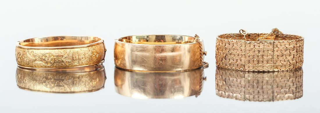 Two Gold Filled Bangles and One Gold Filled Watch (1 of 12)