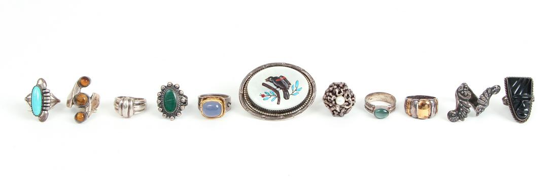 Eleven Pieces of Sterling Silver Jewelry (1 of 13)