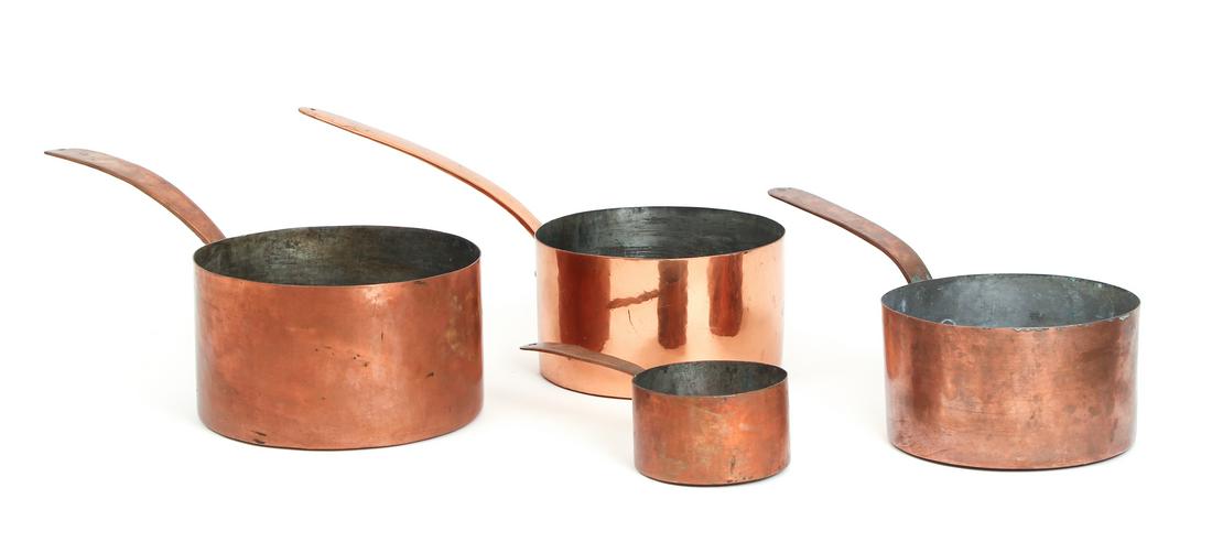 Four Antique Copper Pots (1 of 7)