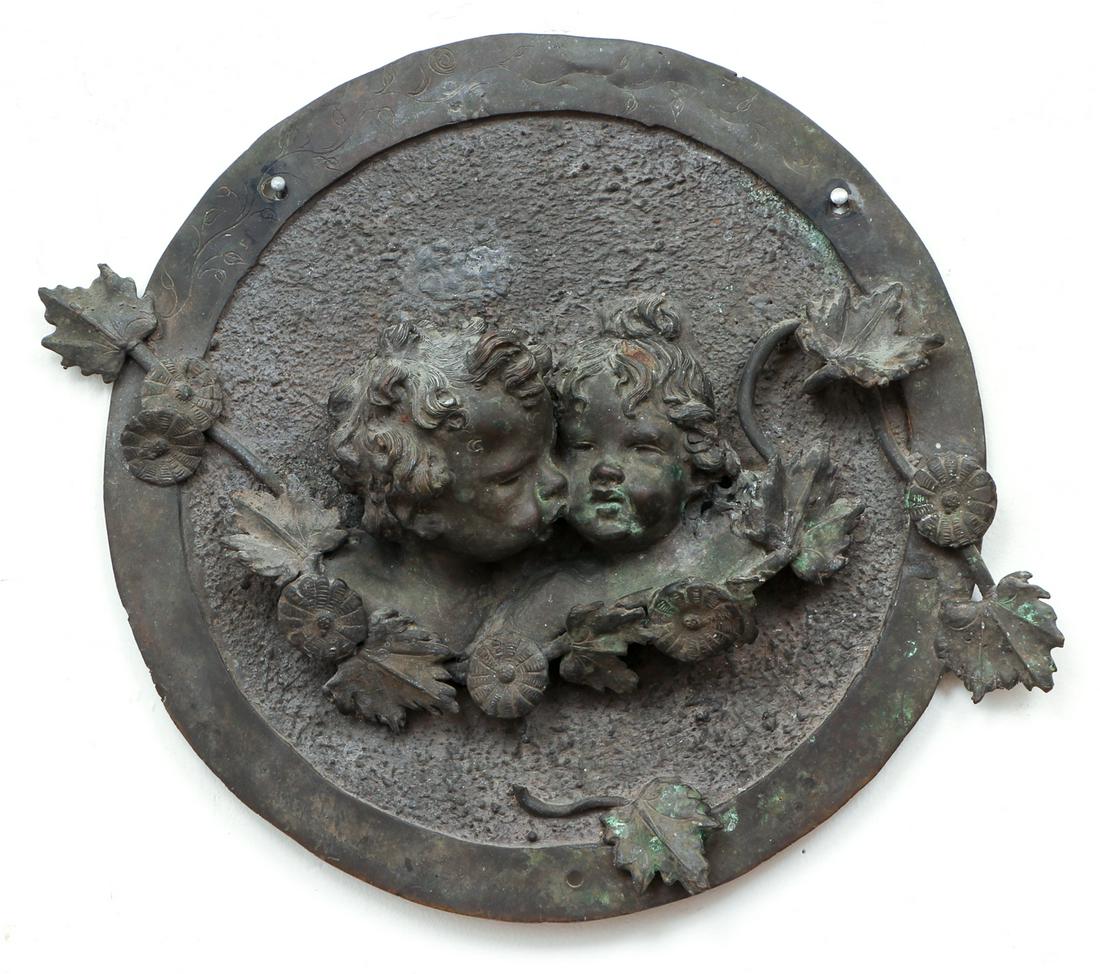 Victorian Bronze Plaque with Children (1 of 4)