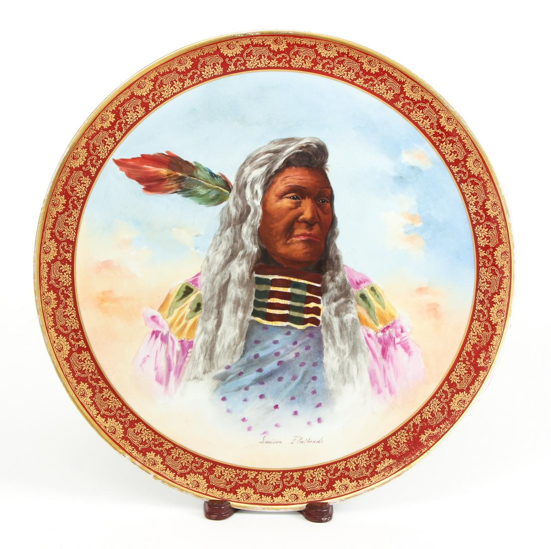 Jean Pouyat Attrib. Limoges Indian Portrait Charger (1 of 7)