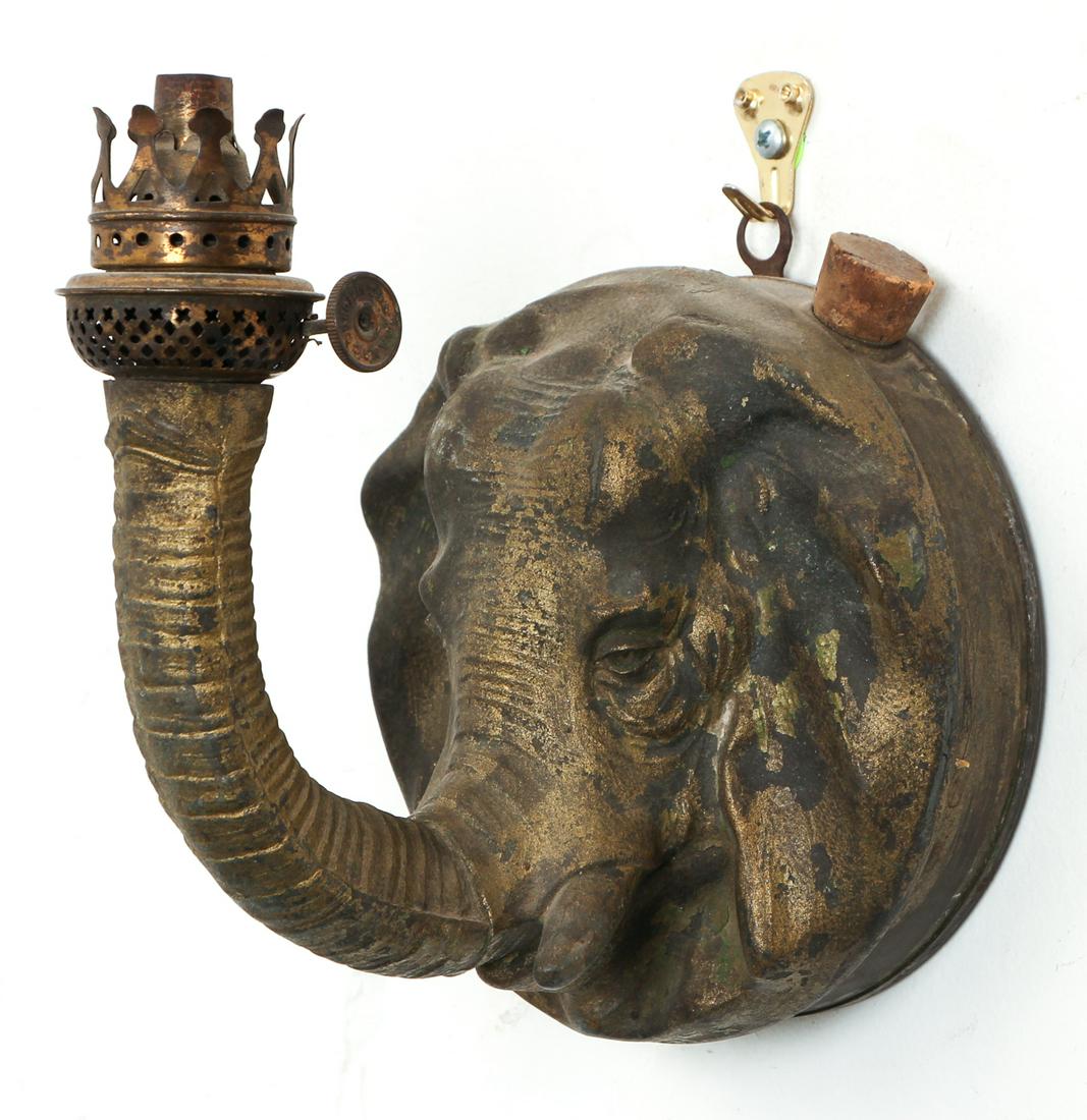 For Auction Elephant Oil Lamp Wall Sconce (249) on Aug 15, 2019