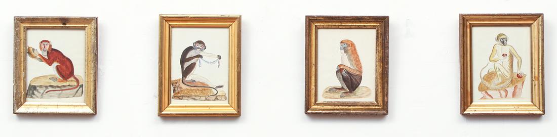 Group of 4 Assorted Monkey Watercolors (1 of 9)