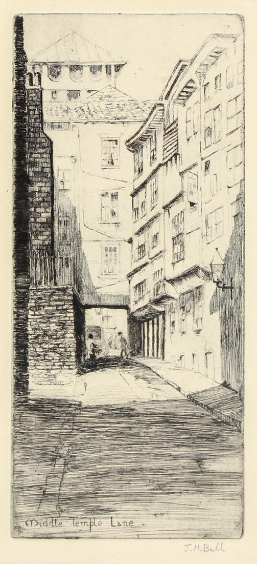 J H Ball Etching Middle Temple Lane London (1 of 5)