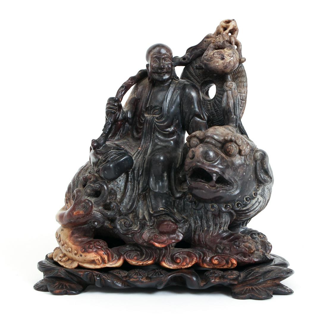 Elaborate Chinese Soapstone Carving on Stand (1 of 6)