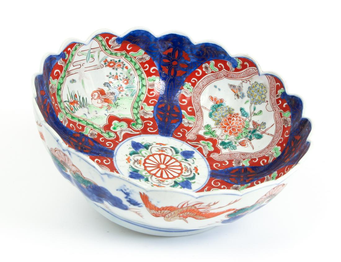 Antique Japanese Imari Bowl: Antique Japanese Imari bowl, 4 1/2 by 11 1/2 inches.