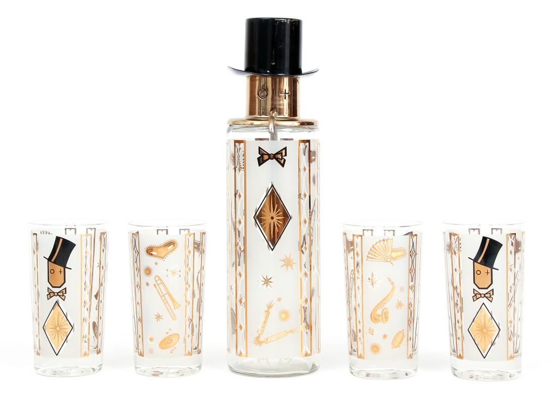 Glenshaw Glass 1940s Liquor Dispenser and Glass Set (1 of 9)