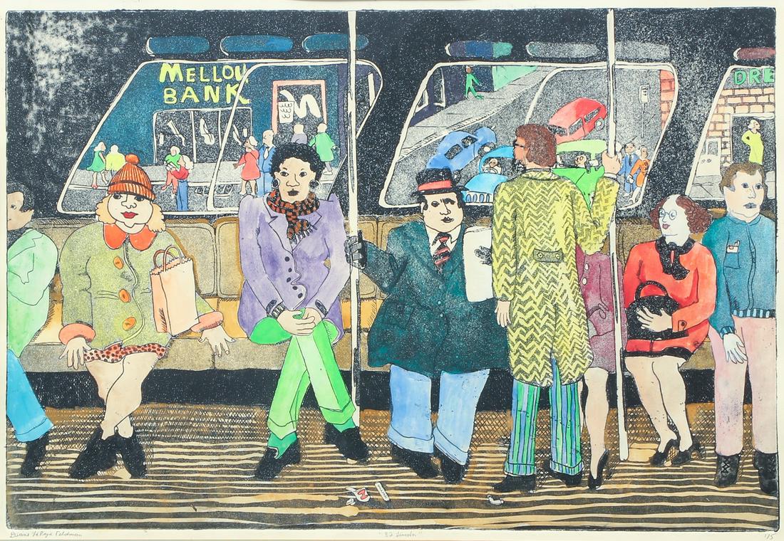 Diane LaRaja Feldman hand colored etching 82 Lincoln (1 of 7)