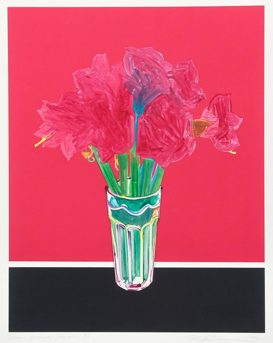 Gary Bukovnik color monoprint Small Amaryllis Variation: Bukovnik, Gary (American, born 1947), Title: Small Amaryllis Variation, Date: 1993, Medium: color monoprint, Dimensions: 23.75 x 19 inches, Edition: 7/18 variations, Signature: signed and dated lower 