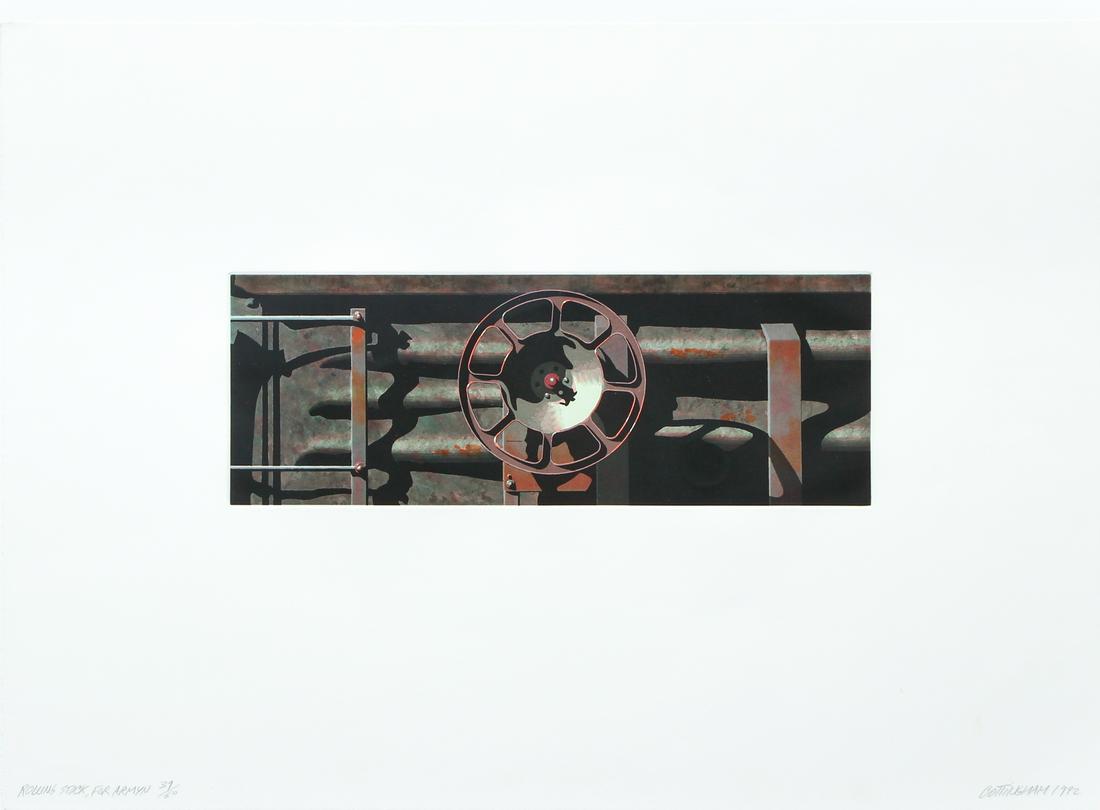 Robert Cottingham, Rolling Stock Series: For Armyn: Cottingham, Robert (American, born 1935 ), "Rolling Stock , For Armyn" from Rolling Stock Series, 1992, color Aquatint and Etching, pencil signed, dated, numbered 39/60 and titled in pencil, measuring