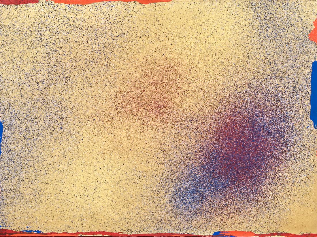 Jules Olitski "Toora" 1986 color screenprint: Olitski, Jules (American, 1922-2007), Toora, 1986, screenprint in colors, 22-1/4 x 30 inches (sheet), pencil signed, titled, numbered 100/125 and dated 1986 along the lower edge, Publisher: Institute