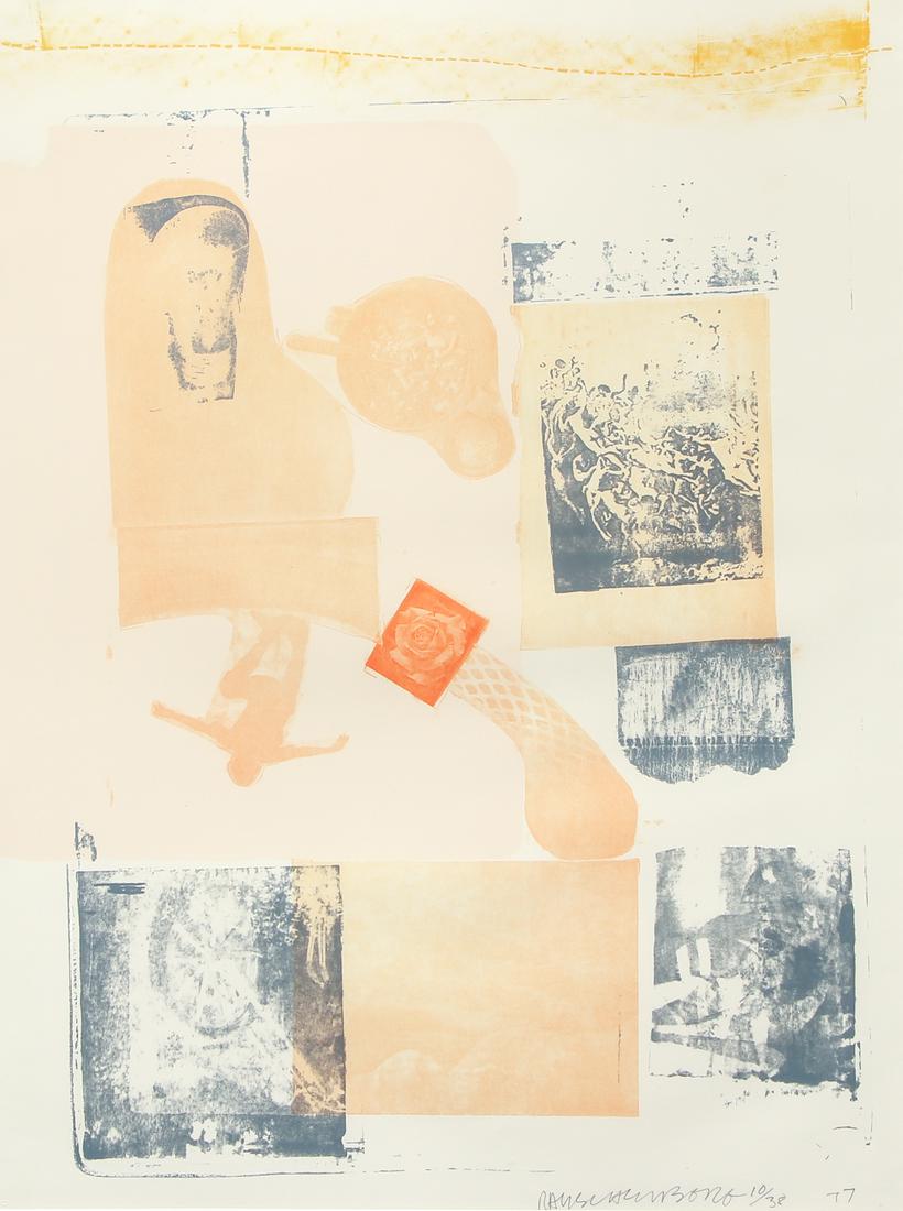 Robert Rauschenberg Elysian from Romances Series 1977: Rauschenberg, Robert (American 1925-2008), Elysian (from The Romances Series), 1977, (Gemini G.E.L.# 761), Lithograph in four colors on wove paper ‘Arches’ (watermark), Image dimensions: 96 x 73.5