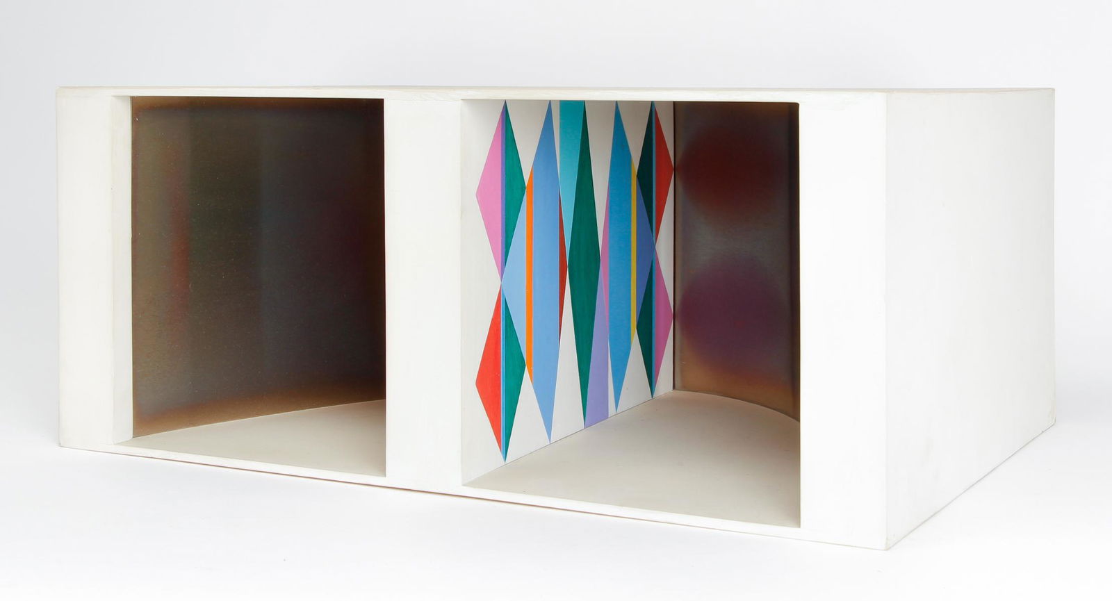 Marjorie Shipe Environmental Sculpture, Celesteel: Shipe, Marjorie Firsching (American/Western PA, 1925-2018), Celesteel, 1970, painted wood, collage, mixed media, and metal, shadow box sculpture, signed, titled, and dated (1970) on reverse, to be dis