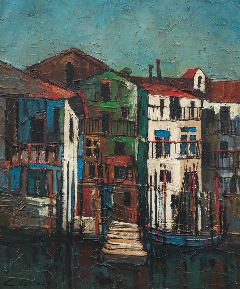 Claude Venard painting of Venice: Venard, Claude (French 1913 - 1999), Venice, oil on canvas, 25.25 x 21 inches, signed C. Venard lower left, framed 30 x 25.5 inches,