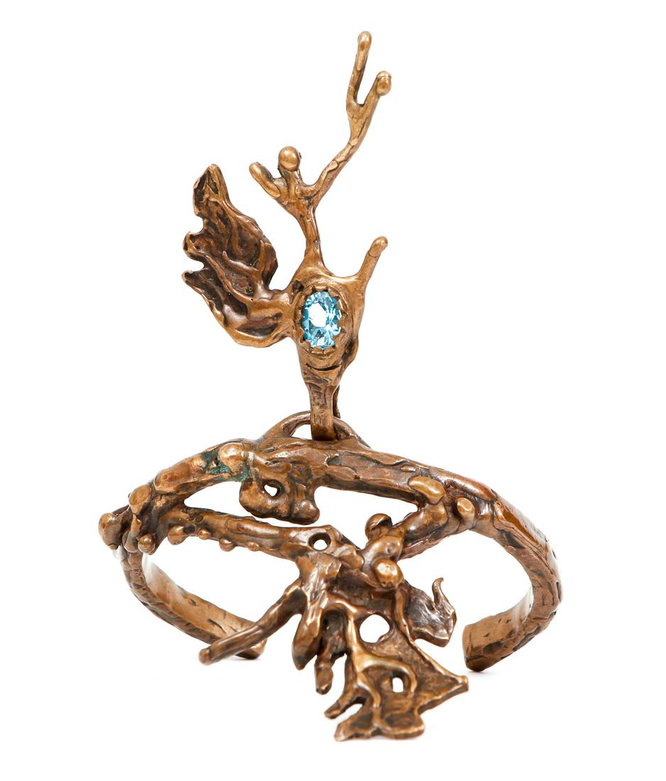 Bronze and Topaz Hand Wrought Bracelet (1 of 4)