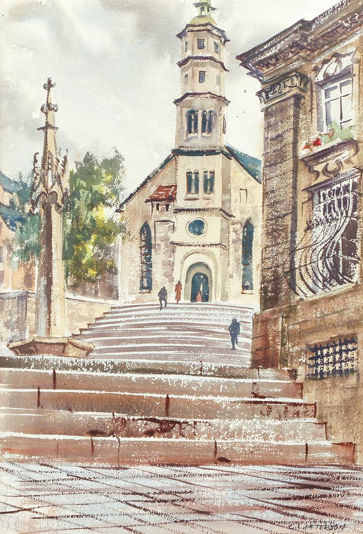C. L. Peterson Watercolor of Schwäbisch Hall  (1 of 5)
