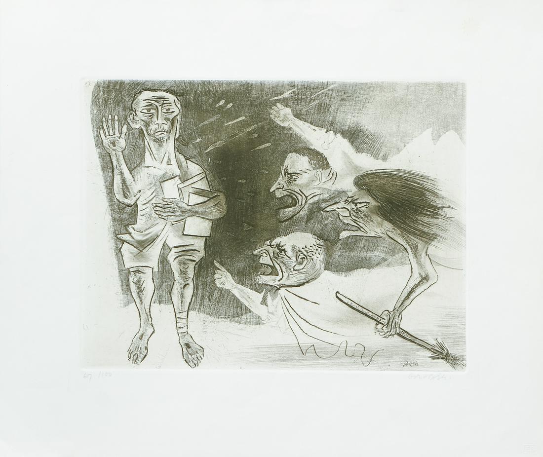 William Gropper etching "Rebelling Against the Prophet" (1 of 9)