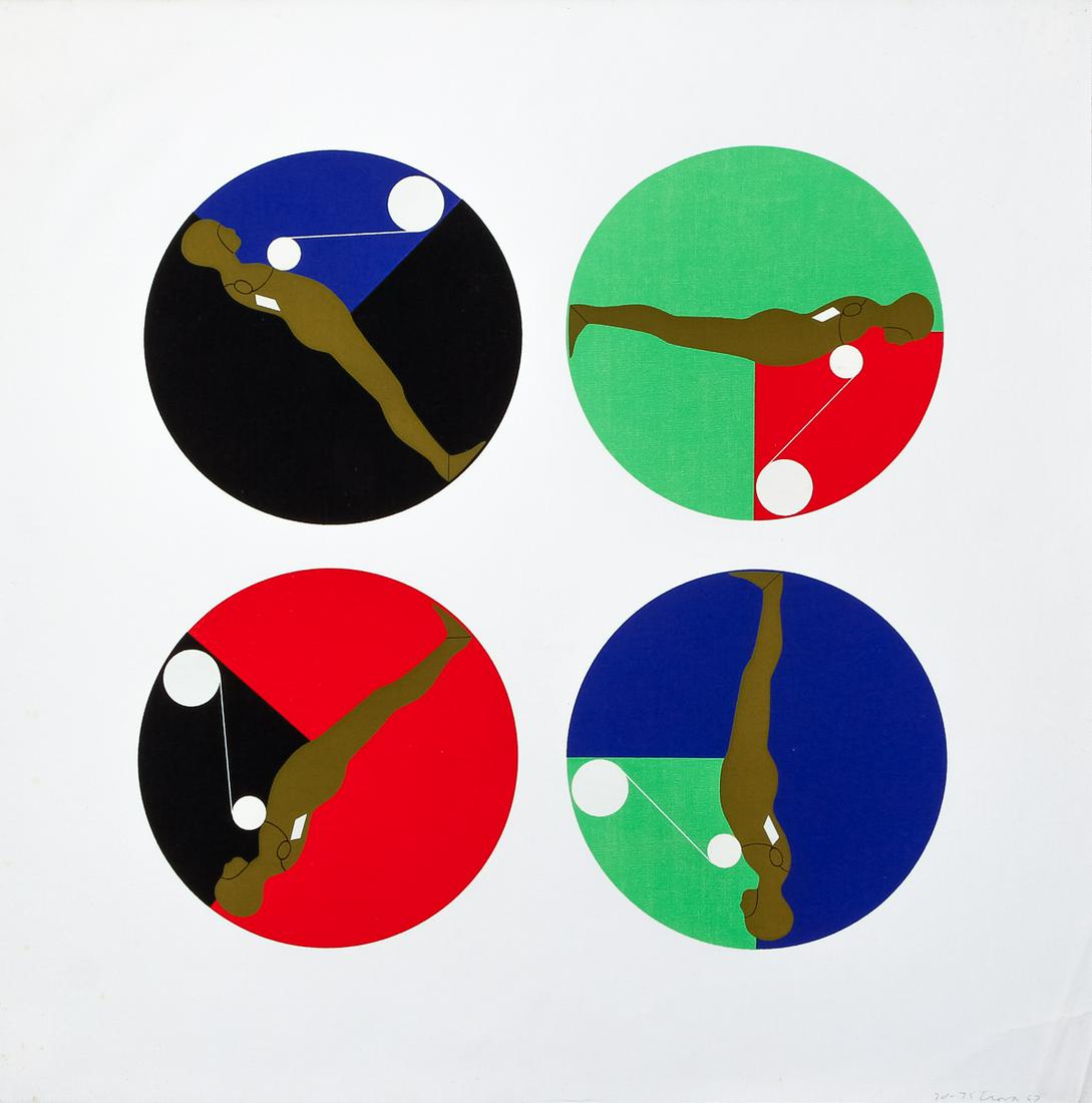 Ernest Trova 1967 screenprint on linen Falling Man (1 of 6)