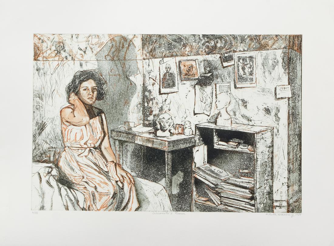 Ruth Weisberg 1989 etching Giacometti (1 of 8)