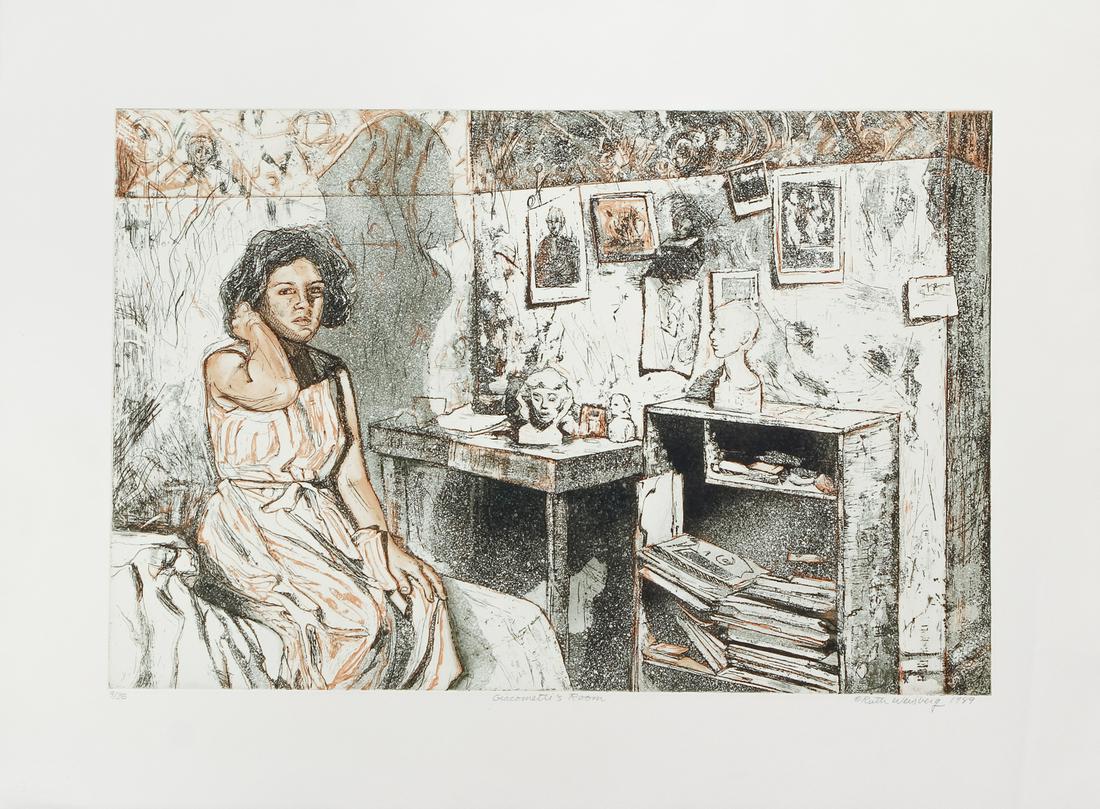 Ruth Weisberg 1989 etching Giacometti (1 of 9)