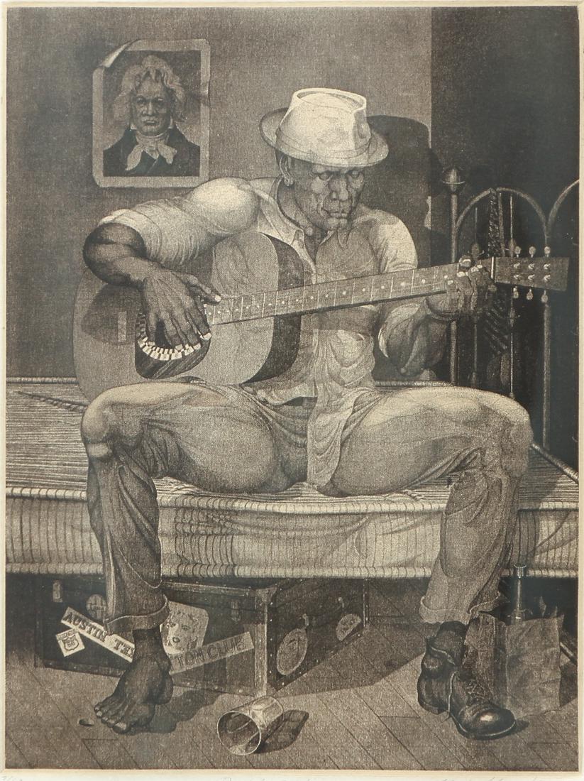 Ron Adams orig etching "Dandelion Wine": Adams, Ron (American, born 1934), Dandelion Wine, 1994, photo etching, 11.5 x 8.75 inches, pencil signed, titled and dated and numbered 3/60 along the lower margin, framed in a maple wood frame measur