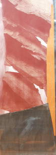 Cristina Iglesias 1988 Untitled mixed media abstraction: Iglesias, Cristina (Spanish, born 1956), Untitled, 1988, zinc, wood, silkscreen on paper, 74.5 x 27.5 inches, 195 x 70 centimeters, Provenance: Donald Young Gallery, Chicago, Exhibited: Chicago Art Fa