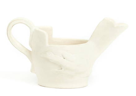 Viola Frey Ceramic Pitcher: Frey, Viola (American, 1933-2004), Ceramic Pitcher, 1953, artist's name and date incised on base, 5.75 inches tall x 10 inches wide, a rare and early piece, likely made during her brief tenure as a st