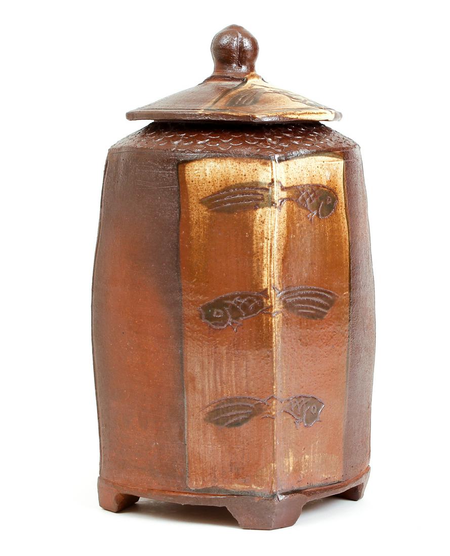 Bill Gossman Large Ceramic Jar with Lid (1 of 11)