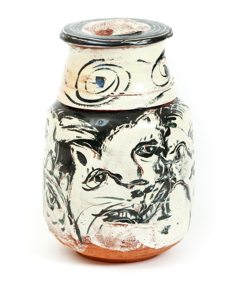 Ron Meyers Ceramic Painted Vase Lidded (1 of 8)