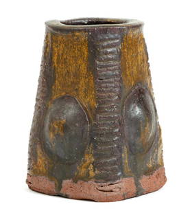 Robert Sperry Stoneware Vase: Sperry, Robert (American, 1927-1998), Stoneware vase, 1961, signed and dated on the base, 7 x 5.5 x 5.5 inches. Provenance: A lifelong collector of contemporary ceramics living in West Virginia.