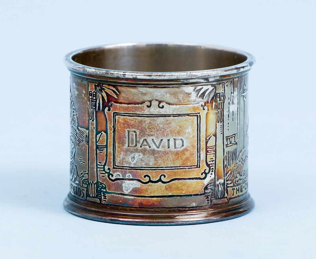Sterling Old Testament Napkin Ring Judaica (1 of 6)