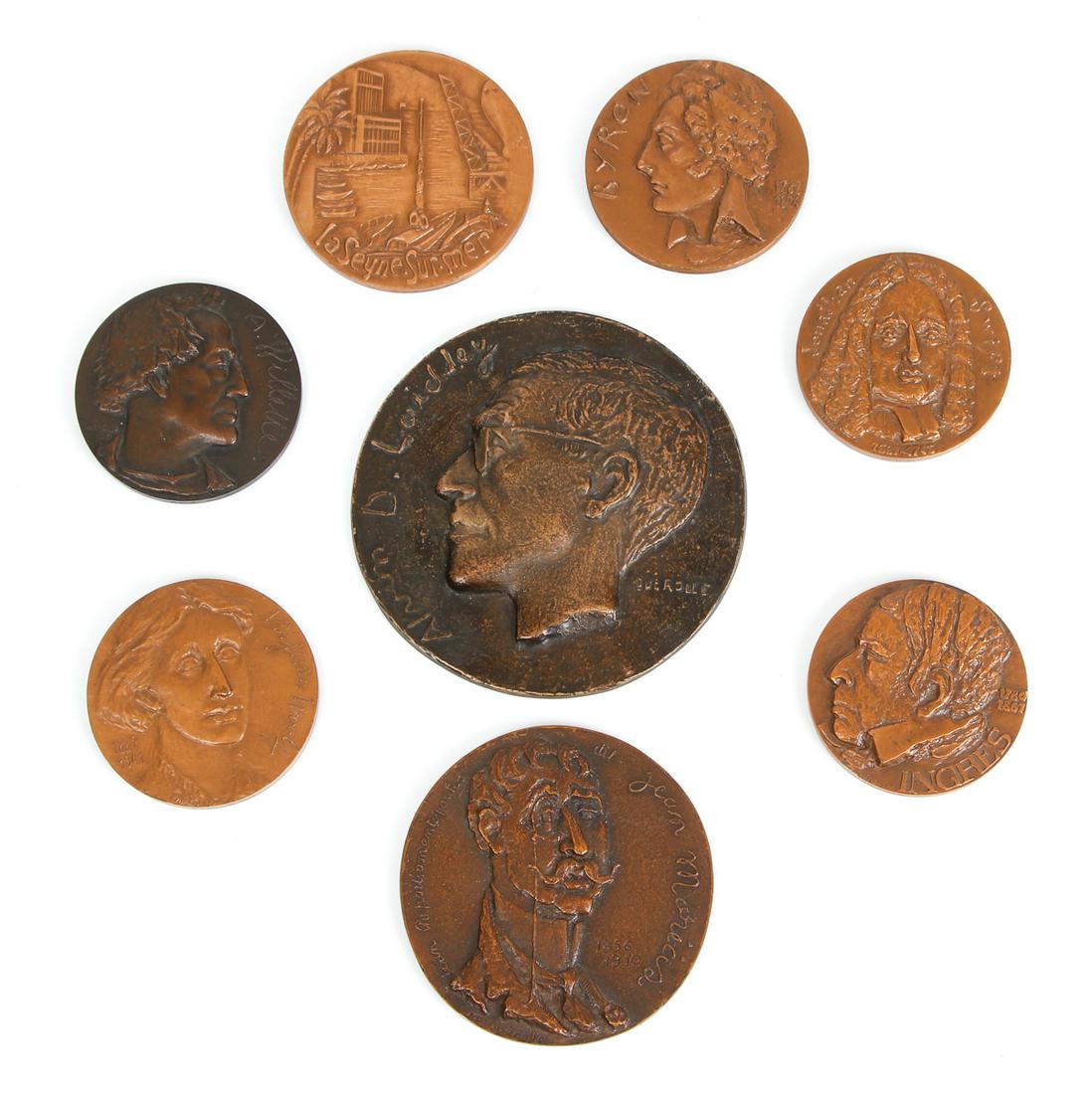 Eight Bronze Medallions by Querolle (1 of 9)