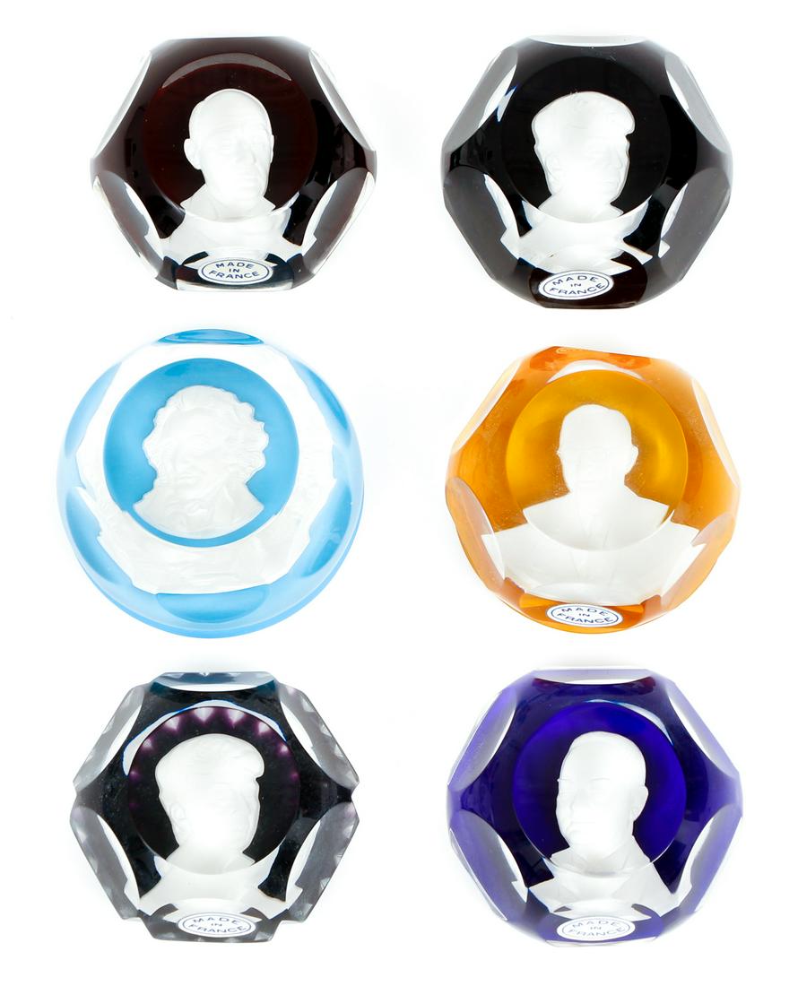 Six Baccarat Limited Edition Sulphide Paperweights (1 of 20)