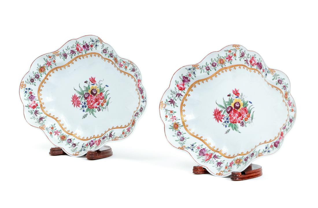 Pair Chamberlain Painted Porcelain Platters (1 of 8)