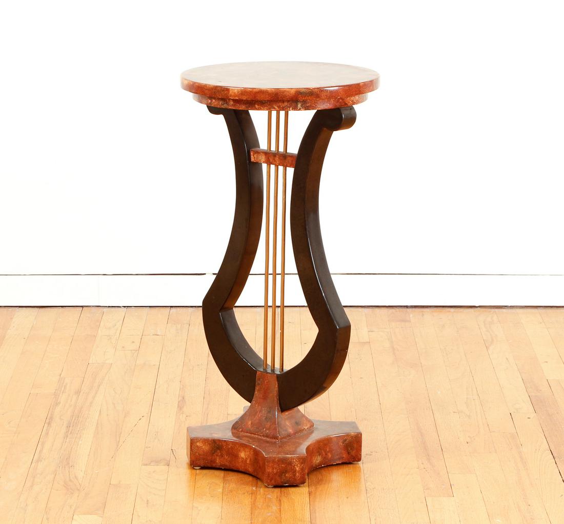 Wood Lyre Side Table (1 of 8)