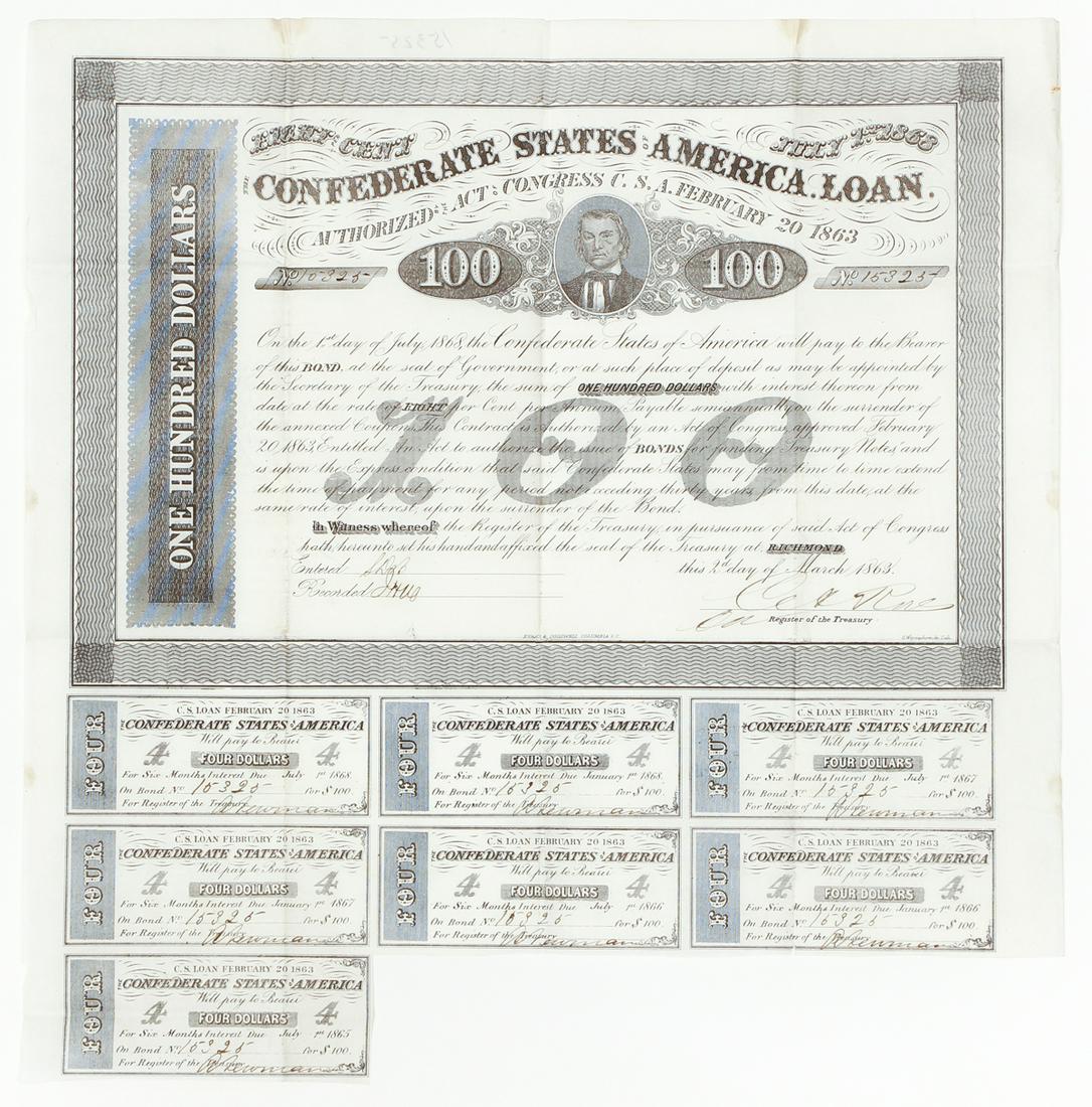 Civil War Confederate States Bond Loan (1 of 7)