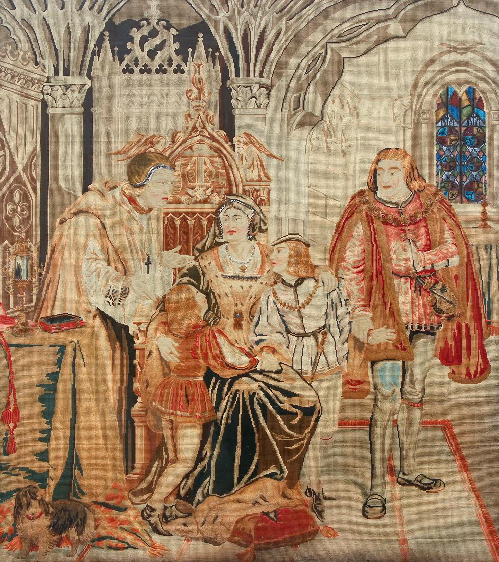 19th cent Needlepoint Bead Embroidery (1 of 8)