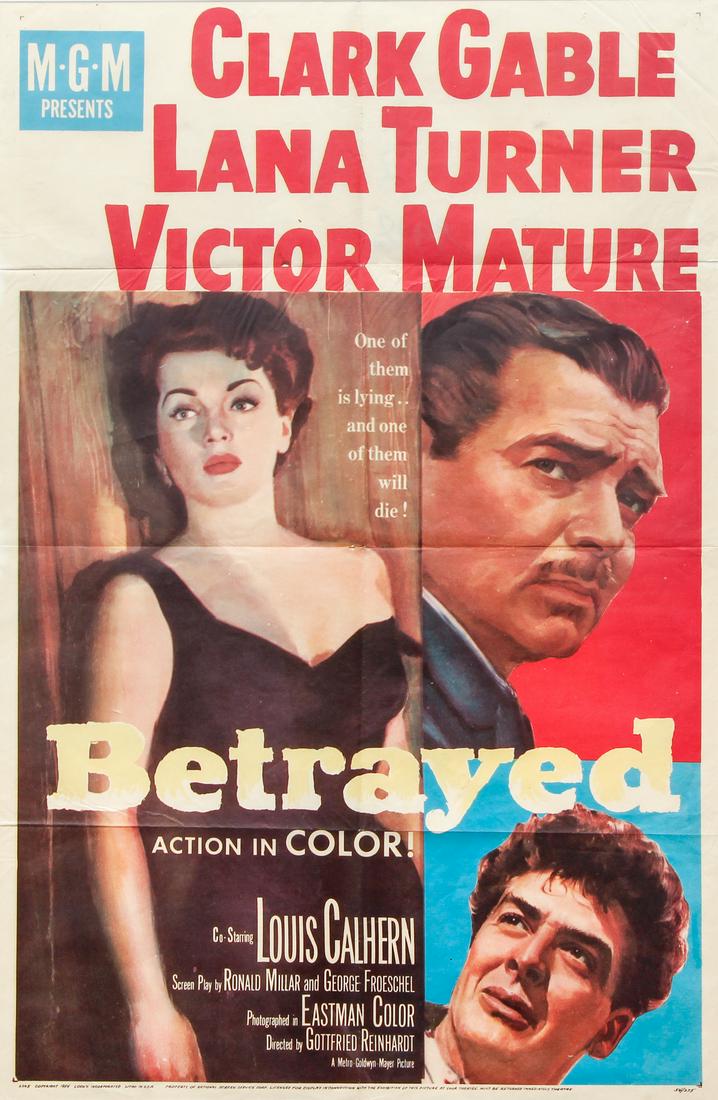 Betrayed Clark Gable Movie Poster (1 of 8)