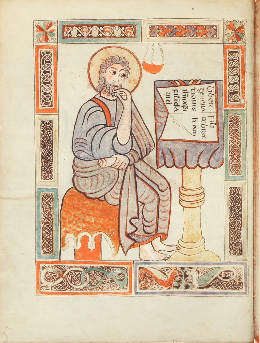 Irish Handcolored Manuscript St Matthew (1 of 6)
