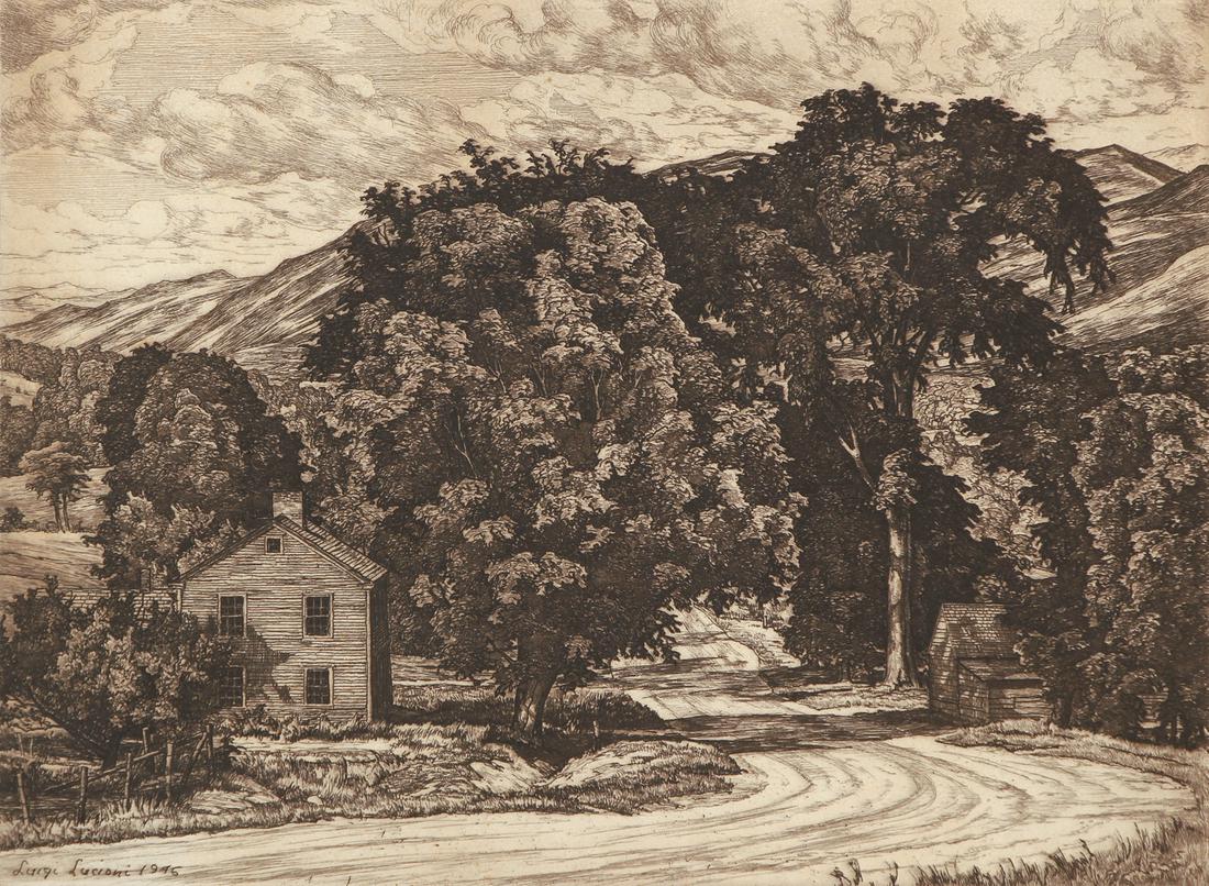 Luigi Lucioni Signed Etching Vermont (1 of 8)