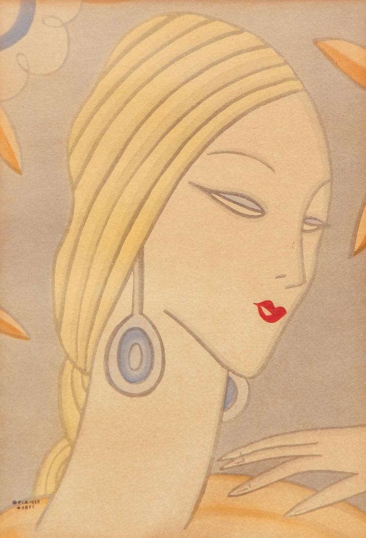 Art Deco Glamorous Woman P.L.B. 1935 (1 of 7)