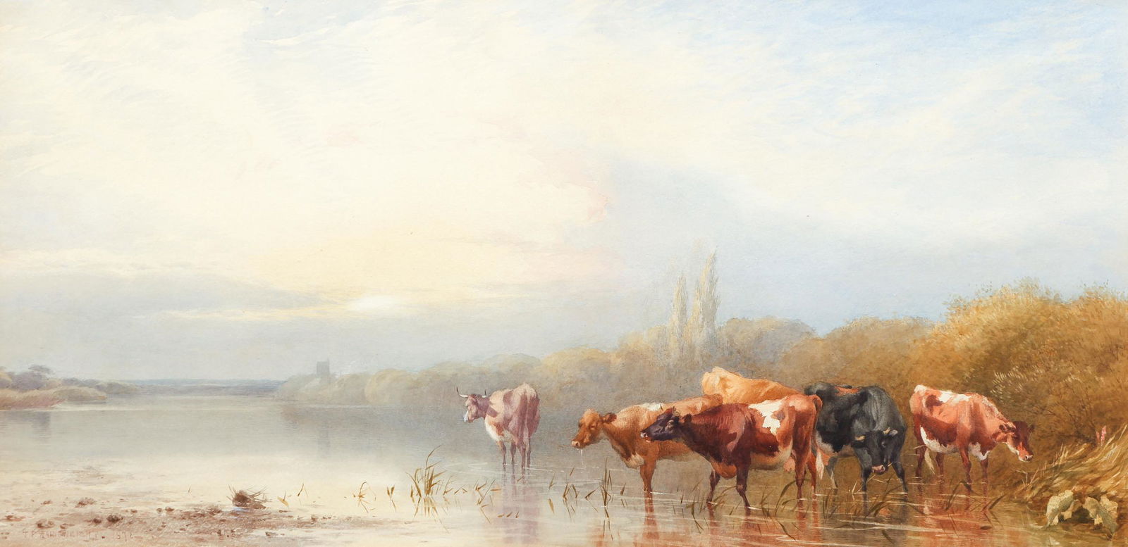 Thomas Francis Wainewright Pastoral Watercolor (1 of 8)