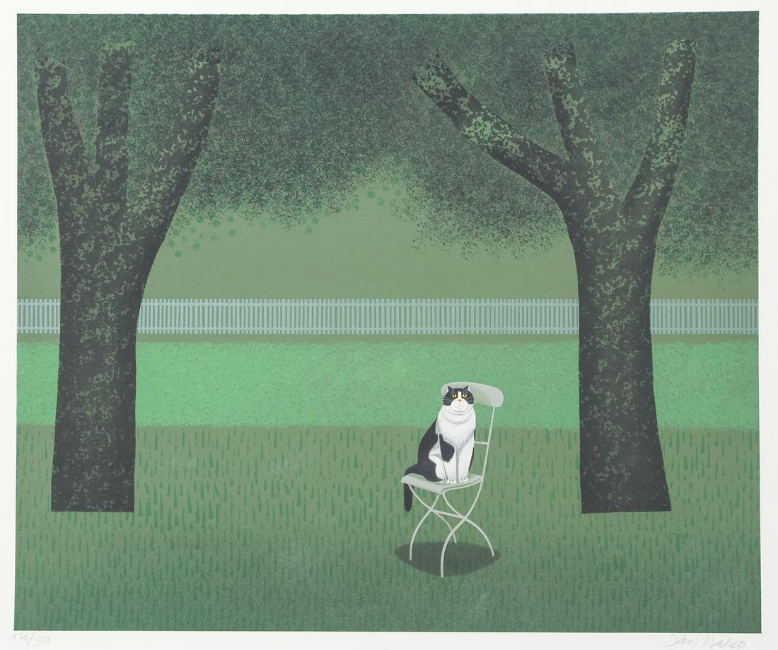 Jan Balet orig litho Cat on Chair (1 of 6)