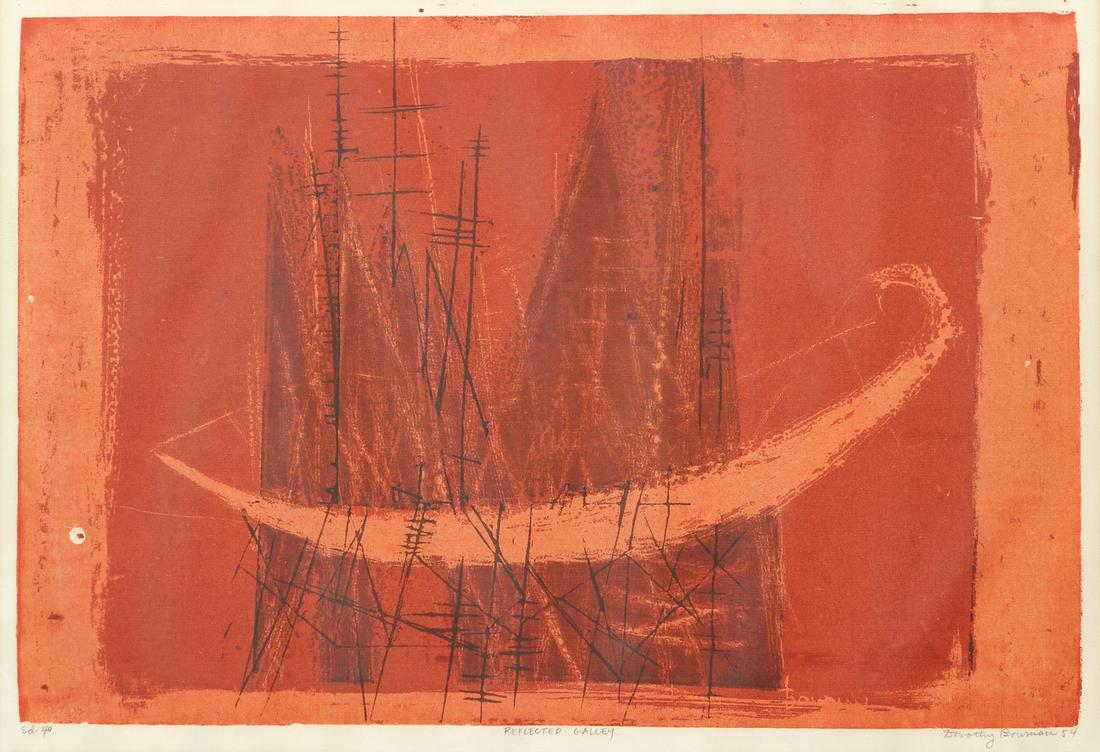 Dorothy Bowman 1954 modernist print Reflected Galley (1 of 9)