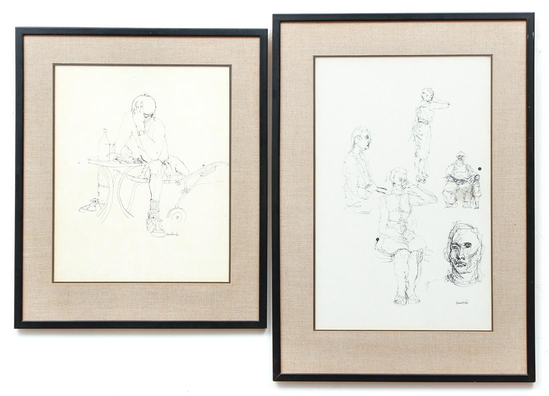 2 Dorothy Demboski 1960's ink drawings Figure Studies (1 of 14)